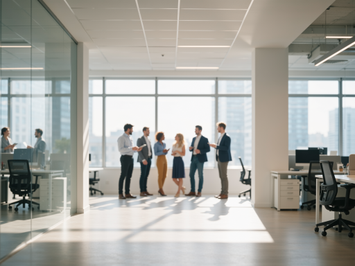 Professional team photo of business consultants in modern office, diverse group of people